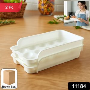 Plastic Egg Storage Tray Holder Set (2 Pc Set)