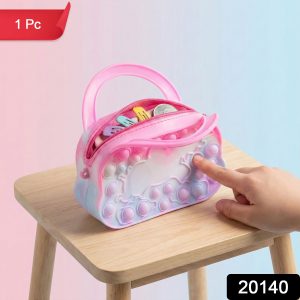 Silicone Pop It Coin Purse with Zipper and Handle (1 Pc)