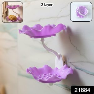 Wall Mounted Plastic 2 Layer Soap Dish Holder (1 Pc)