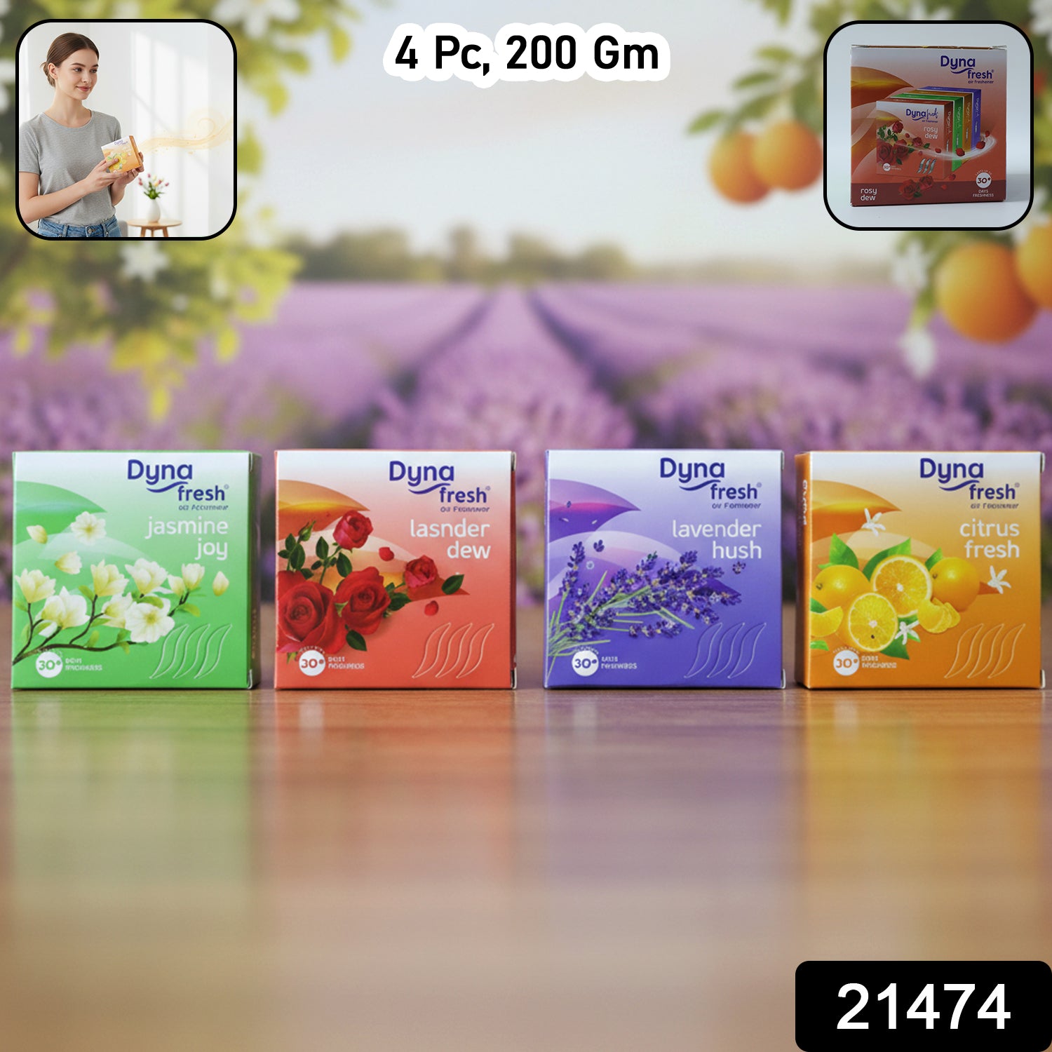 Mix Fragrance Air Freshener Combo (4 Pc, 200Gm, 50Gm Per Pkt) - Image 2