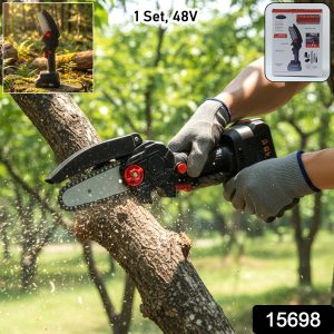 Mini Electric Cordless Chainsaw (1 Set, 48V, 24 Cm Long)