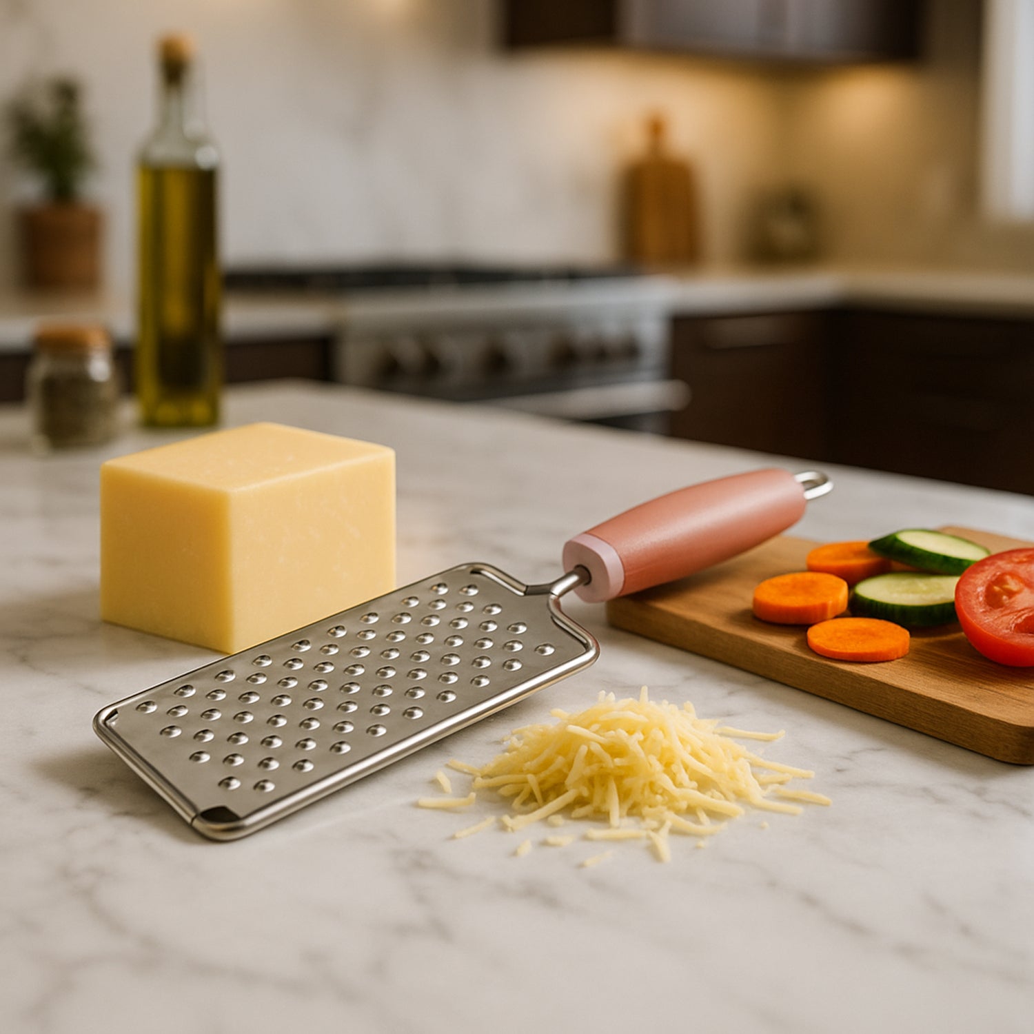 Supermom Stainless Steel Vegetable & Cheese Grater with Soft Grip Handle (1 Pc) - Image 6