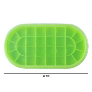 Premium Oval Silicone Ice Cube Tray with Lid (1 Pc)