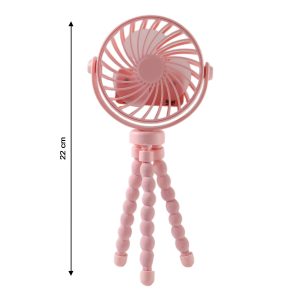 Portable Rechargeable LED Light Fan with Flexible Tripod Stand (1 Pc)