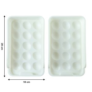 Plastic Egg Storage Tray Holder Set (2 Pc Set)