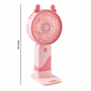 Portable USB Rechargeable Mini Fan with LED Light (1 Set)
