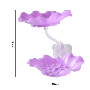 Wall Mounted Plastic 2 Layer Soap Dish Holder (1 Pc)