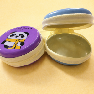 Panda Print Round Coin Pouch with Zipper & Wrist Strap for Kids and Gifting(DESIGN MAY VARY)