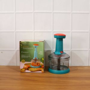 750ml Manual Push Chopper – Hand Press Vegetable Cutter & Food Processor for Onion, Garlic, Nuts & Salad