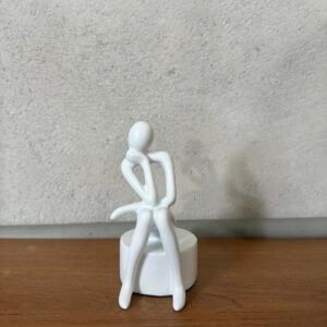 Abstract Thinking Man poly-resin Sculpture Modern White Showpiece for Home Decor