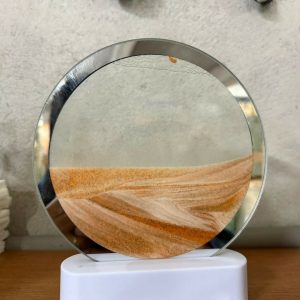 LED Round Static Orange Sand Art Lamp | Ambient Decorative Night Light Home Décor