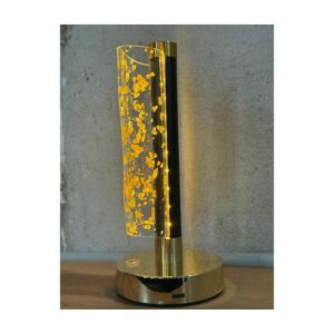 Premium Crystal Glow LED Touch Lamp for Home Décor | Golden Acrylic 3D Effect Night Lamp with Warm Ambient Light | Rechargeable Bedside Table Lamp for Bedroom, Living Room, Café & Gifting | Pack of 1
