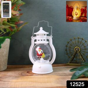 Mini LED Decorative Lantern with Santa Figurine & Handle (1 Pc)