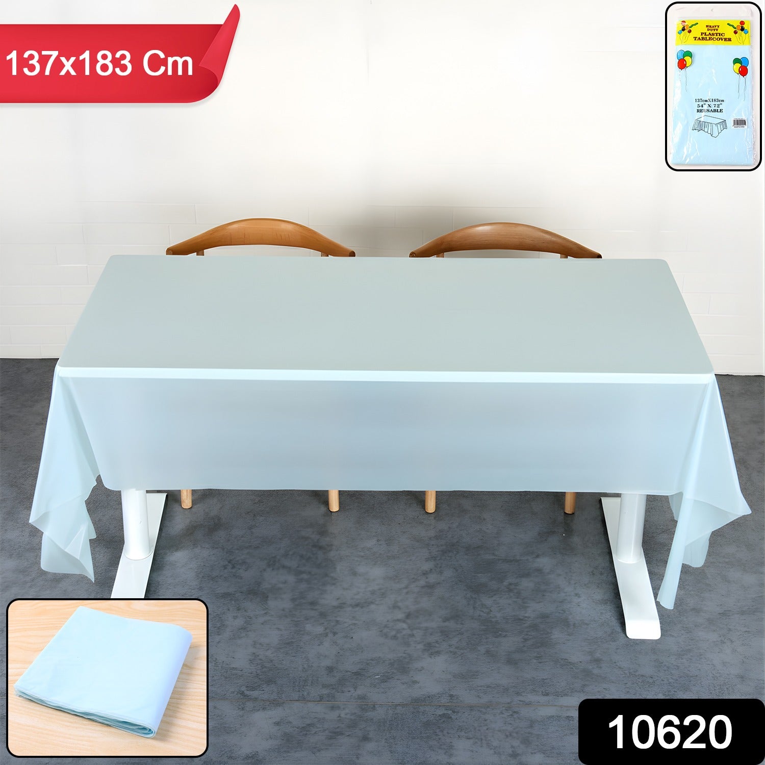 Waterproof Disposable Plastic Table Cover 137 × 183 cm - Image 2