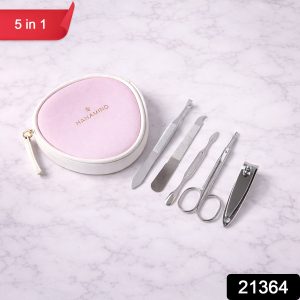 5 in 1 Manicure Pedicure Grooming Kit Nail Care Set With Storage Case