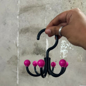 Multipurpose 360° Rotating Plastic Mini Hanger Hook Set of 4 | Colorful Multi Hook Organizer for Keys, Socks, Glasses, Towels & Accessories | Durable Rotating Hook for Wardrobe, Bathroom & Kitchen Use