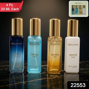 Bellavita Premium Luxury Unisex Perfume Gift Set (4 Pc, 20 ML Each)