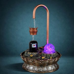 Shivling Tabletop Water Fountain with LED Crystal Ball