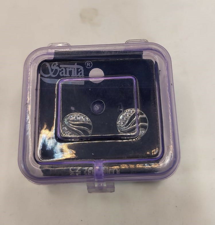 Silver-Plated AD Stud Earrings | for women and girls - Image 5