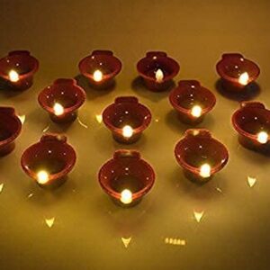 Water Sensor Diyas for Diwali Decoration | Diyas for Home Decoration| Diwali Decoration Items for Home Decor Diyas | Diwali LED Diyas Candle with Water Sensing Technology E-Diya, Diwali (12 Pc Set)