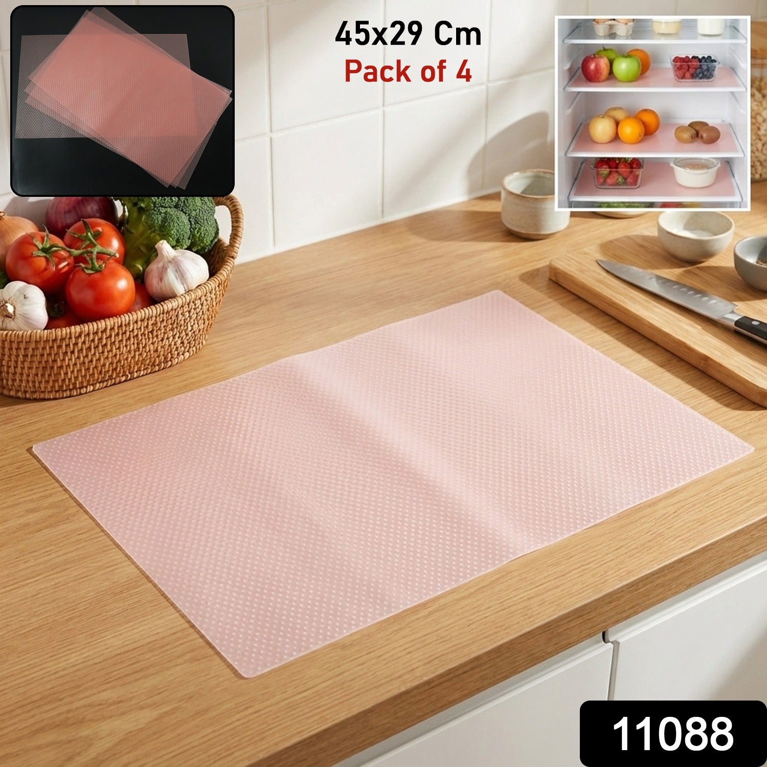 Transparent Plastic Fridge Mat 45 x 29 cm (4 Pc) - Image 2