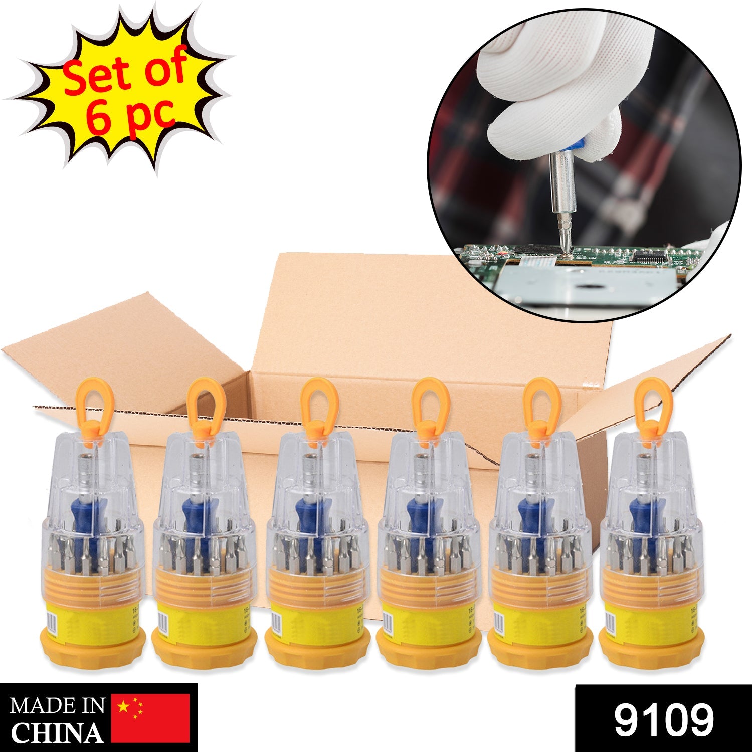 16-in-1 Screwdriver Set with 15 Magnetic Bits – Professional Driver Kit