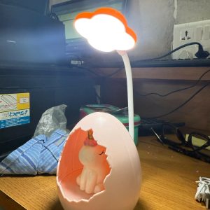 Unicorn Egg Kids Desk Lamp with LED Night Light & Flexible Neck
