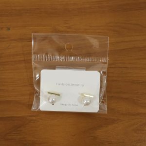 Elegant Pearl Bar Stud Earrings for Women | Minimal Gold Plated Korean Style Earrings | Daily Wear & Party Jewelry