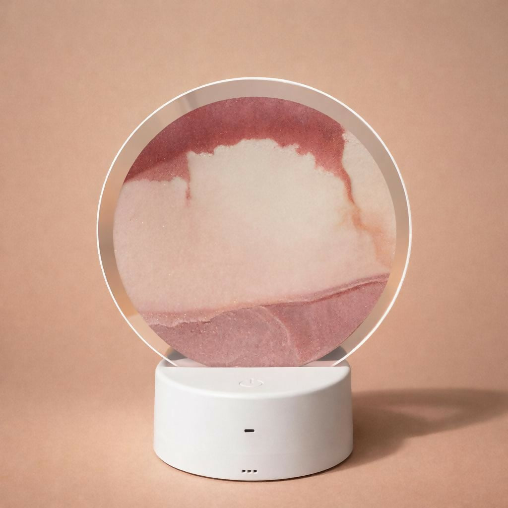 LED Round Static brown Sand Art Lamp | Ambient Decorative Night Light Home Decor - Image 4