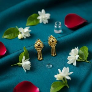 Nice 3 Line Golden Earrings for Women & Girls – Traditional Fancy Jewellery