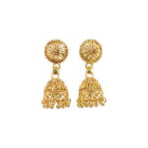 Beautiful Gold Plated Traditional Jhumka Earrings for Women Party Wear
