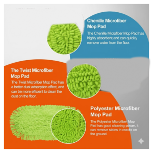 Microfiber Mop with Extendable Handle for Home & Office Cleaning  (Pipe Not Inluded)