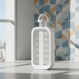 Foldable Ice Tray with Lid, 2-in-1 Ice Ball Maker