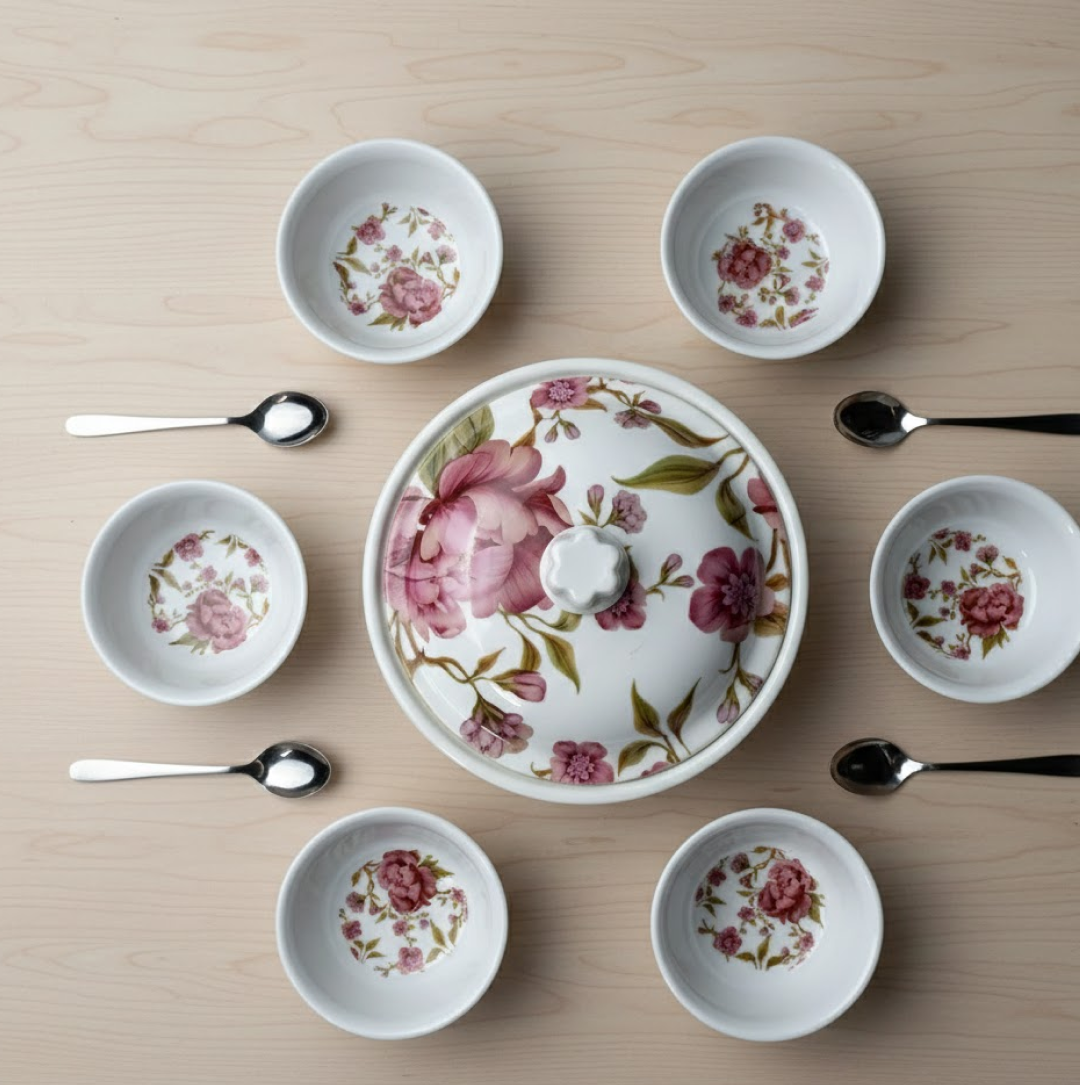 5 Pc Pudding Set used as a cutlery set for serving food purposes and sweet dishes