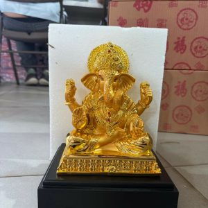 Golden Lord Ganesha Idol Showpiece for Home Temple & Office Décor