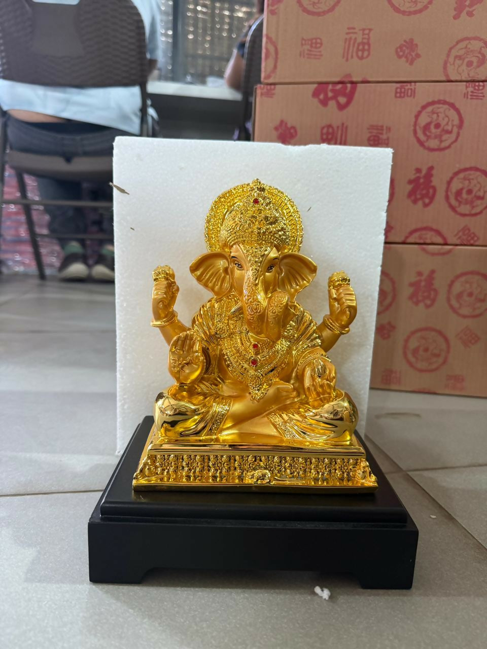 Golden Lord Ganesha Idol Showpiece for Home Temple & Office Décor - Image 5
