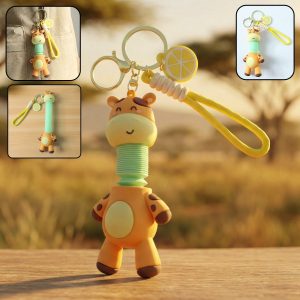 Cute Giraffe Cartoon Keychain (1 Pc)