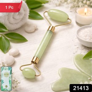 Premium Dual Head Jade Stone Face Roller & Gua Sha Massage Tool Set (1 Pc)