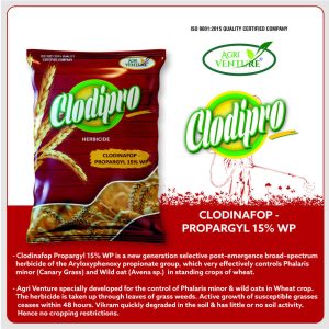 AgriVenture CLODIPRO ( Clodinafop Propargyl 15% WP ) Herbiceds. (160Ml)