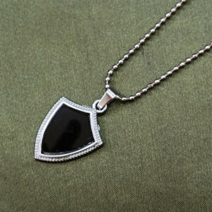 Black Enamel Chain Pendant For Men