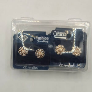 Rose Gold Stud Earrings Combo: Heart, Butterfly, Flower for women and girls Combo Pack of 4