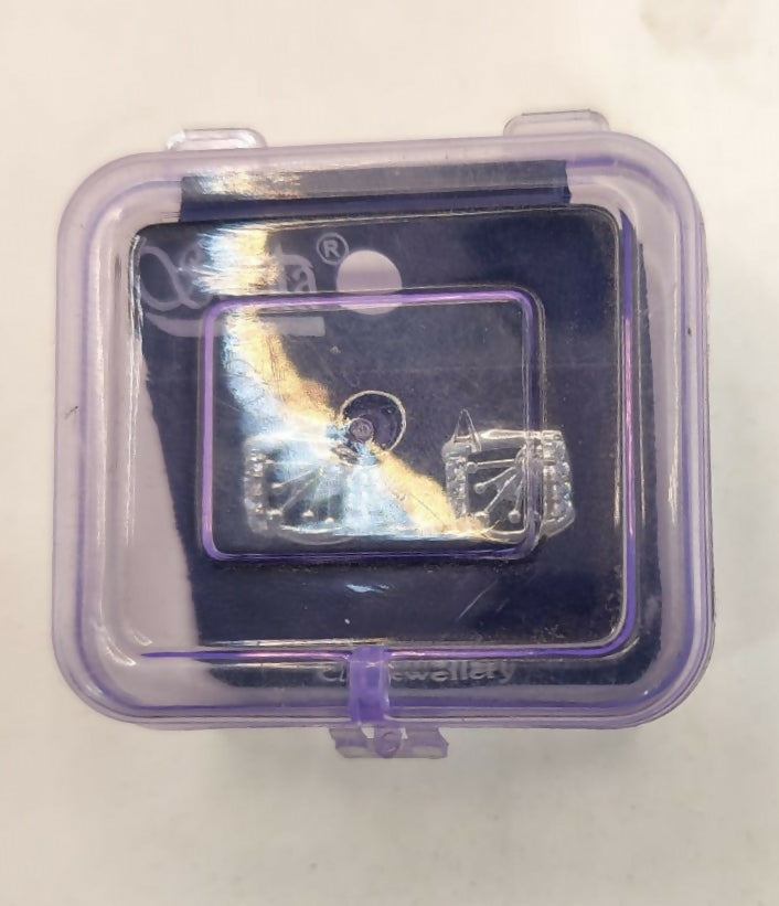 Rhodium Plated AD Crown Stud Earrings - Anti-Tarnish, Daily Wear for women and girls - Image 5