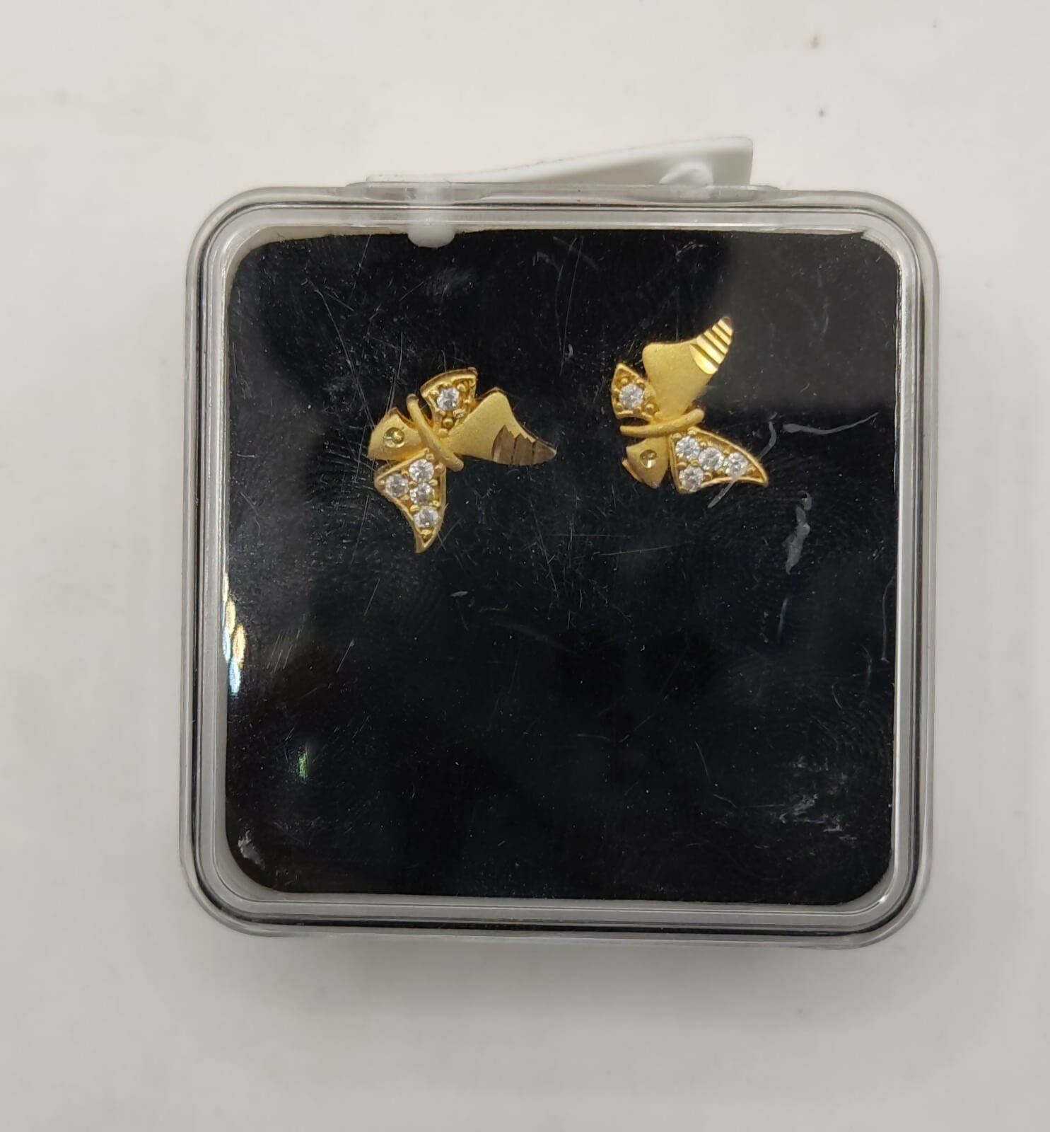 Gold Butterfly Stud Earrings with AD for women and girls - Image 5
