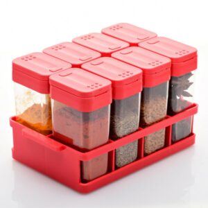 multipurpose spice rack with tray set of 8