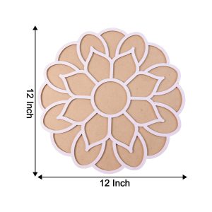 Lotus Rangoli Stencil | Reusable MDF Template for Easy Diwali & Pooja Floor Decor