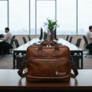 PREMIUM VISION BROWN LEATHER SLING BAG