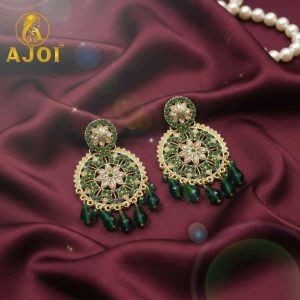 Green Floral Earrings