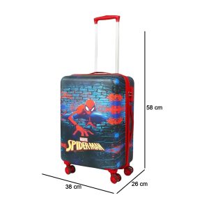 Novex Marvel Spiderman Red Kids Polycarbonate Trolley Bag for Boys Travel Luggage with 4 Spinner Wheel (22 Inch)