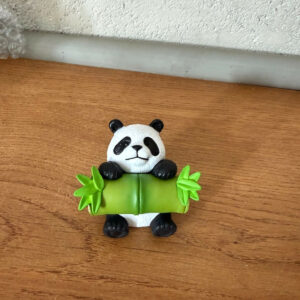 Cute Panda Holding Bamboo poly-resin Showpiece | Mini Panda Home Decor Figurine