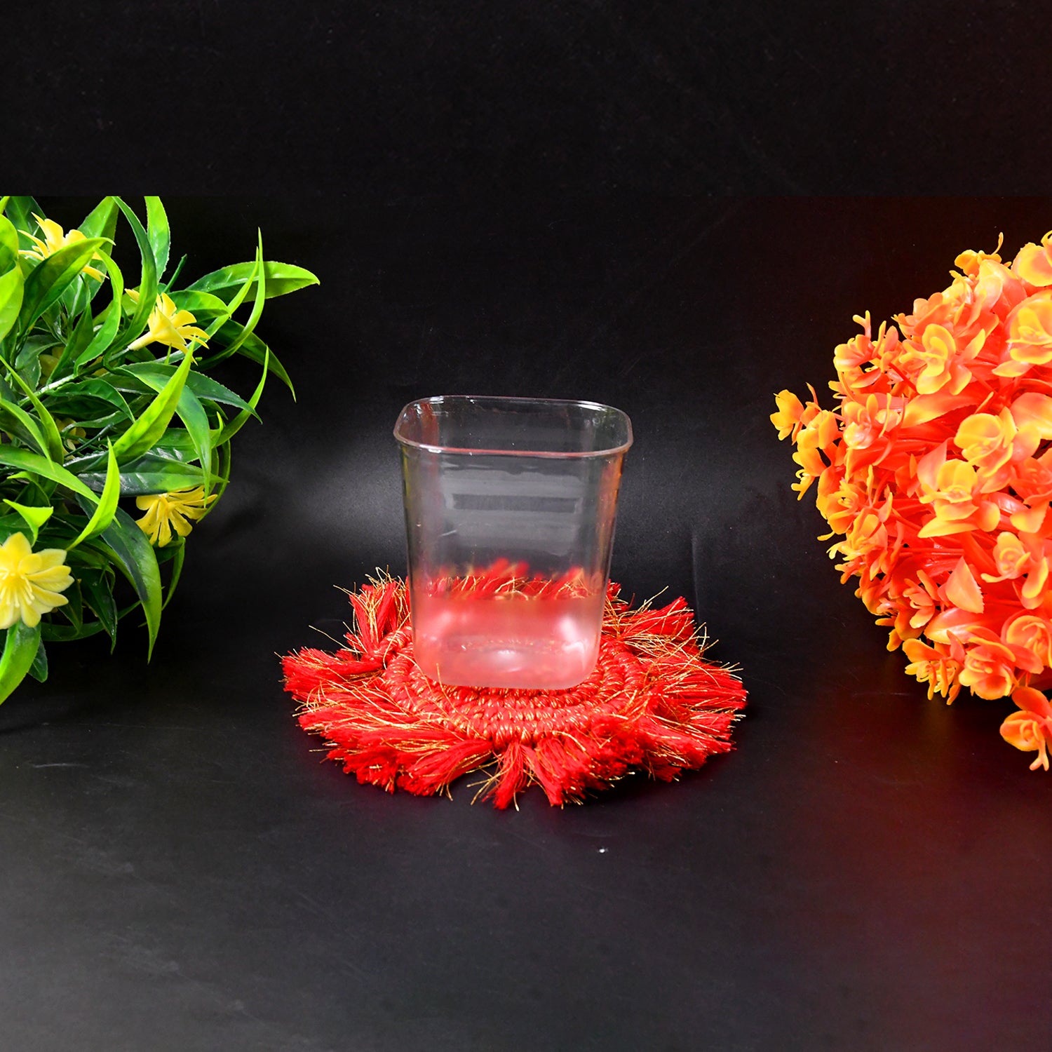 6pc Transparent Diamond Medium Serving Glass Set, Glass Set for Water, Juice etc